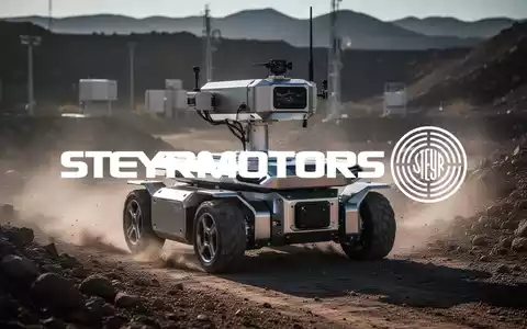 Abstraktes, atmosphärisches Bild eines autonomen militärischen Robotersystems in einem industriellen Testgelände. - Foto: über boerse-global.de