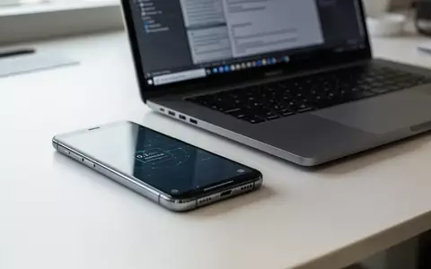 Modernes Smartphone neben einem Laptop auf einem Bürotisch zur Veranschaulichung der plattformübergreifenden Synchronisierung. - Foto: über boerse-global.de