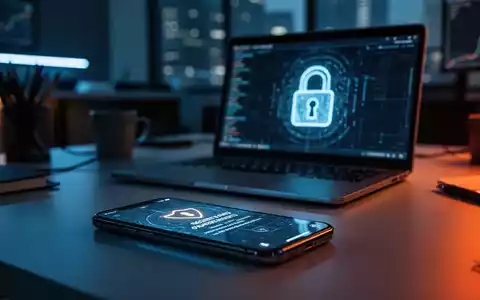 Ein beleuchtetes Smartphone mit Sicherheitswarnung in einem modernen Büro als Symbol für digitalen Schutz vor Phishing. - Foto: über boerse-global.de