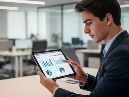 Junger Erwachsener betrachtet Finanzpläne auf einem Tablet zur Vorbereitung auf den Ausbildungsstart. - Foto: über boerse-global.de