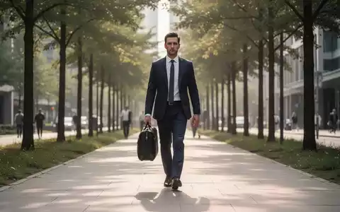 Eine Person auf dem Arbeitsweg an einem sonnigen Sommertag, symbolisch für den versicherten Weg zur Arbeitsstätte. - Foto: über boerse-global.de