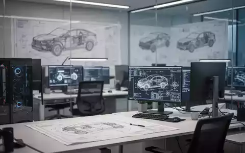 Modernes Büro eines Automobilzulieferers mit technischen Entwürfen und professioneller Arbeitsatmosphäre. - Foto: über boerse-global.de