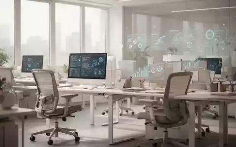 Ein minimalistischer, heller und moderner Büroarbeitsplatz mit ergonomischer Ausstattung und professioneller Beleuchtung. - Foto: über boerse-global.de