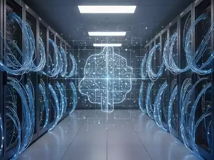 Abstraktes digitales Raster und leuchtende Serverinfrastruktur, die eine KI-Sandbox-Umgebung darstellt. - Foto: über boerse-global.de