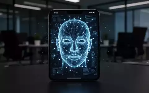 Abstrakte digitale Gesichtserkennung und biometrische Datenpunkte auf einem Smartphone-Display. - Foto: über boerse-global.de
