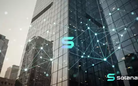 Moderne Glasfassade mit digitalen Netzwerkgrafiken als Symbol für Finanztechnologie und Solana. - Foto: über boerse-global.de