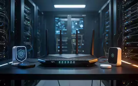 Moderner Heimnetzwerk-Router und Smart Devices in einer hochtechnischen, professionellen Serverraum-Umgebung. - Foto: über boerse-global.de