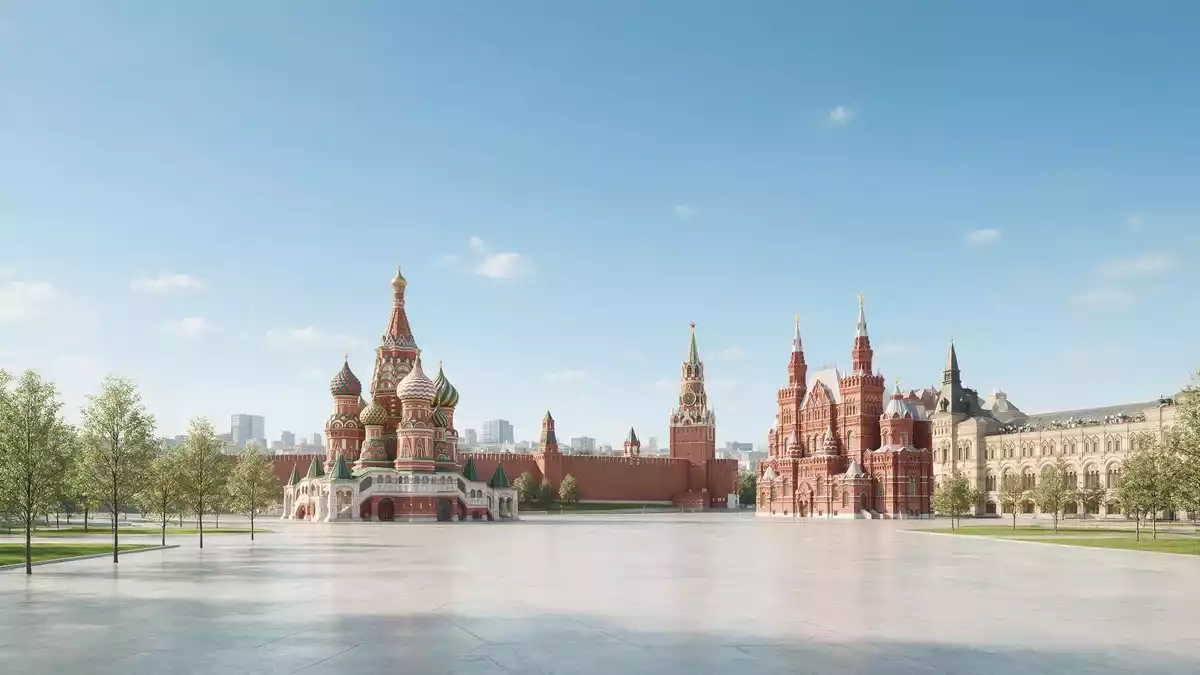 Architektur-Render von Roter Platz Moskau in Moskau, Russland bei Tageslicht