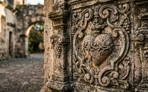 Extreme Makroaufnahme eines Materialdetails am Wahrzeichen Antigua Guatemala in Antigua Guatemala Guatemala, taktile Struktur und - Foto: THN