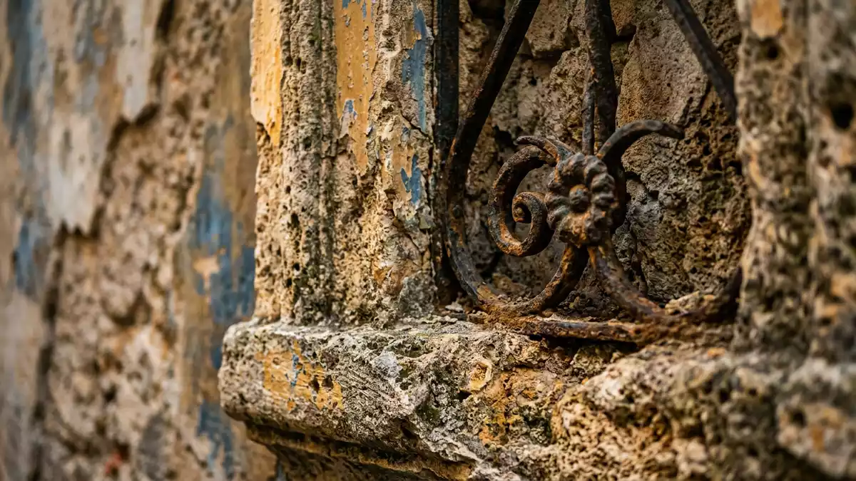 Makroaufnahme eines Materialdetails am Wahrzeichen Altstadt Havanna, Havanna Kuba