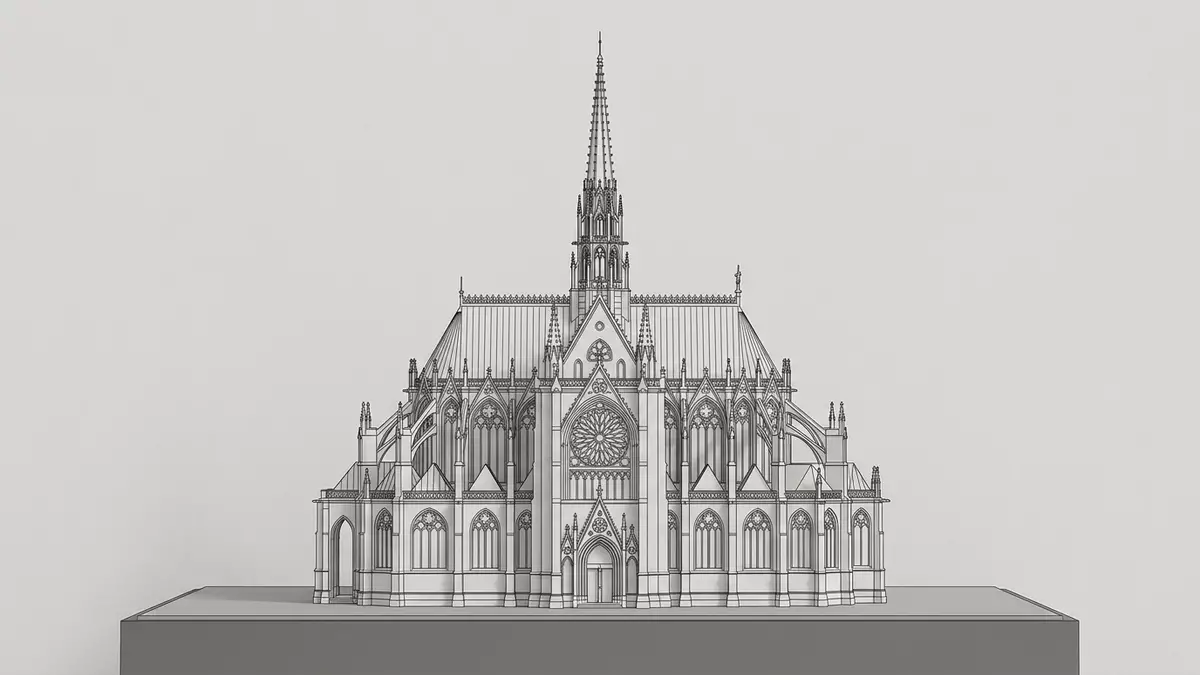 Architektur-Render von Sainte-Chapelle Paris in Paris, Frankreich bei Tageslicht