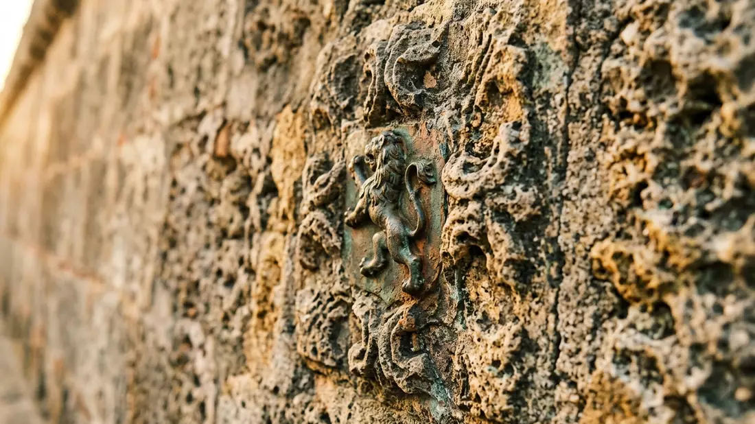 Makroaufnahme eines Materialdetails am Wahrzeichen Altstadt Cartagena, Cartagena Kolumbien