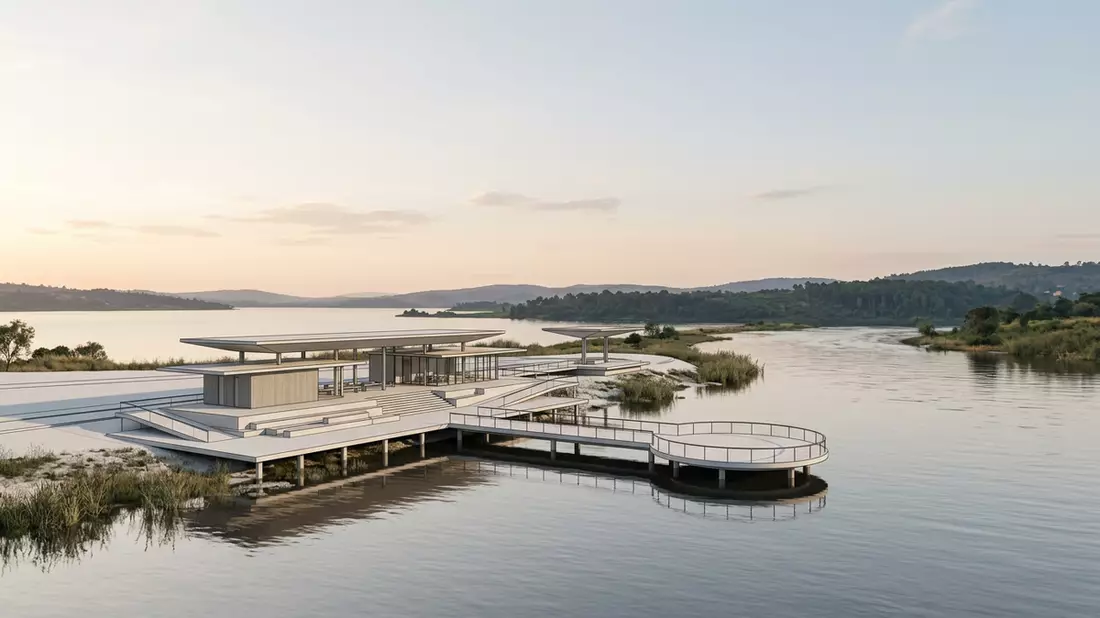 Architektur-Render von Quelle des Nils in Jinja, Uganda bei Tageslicht
