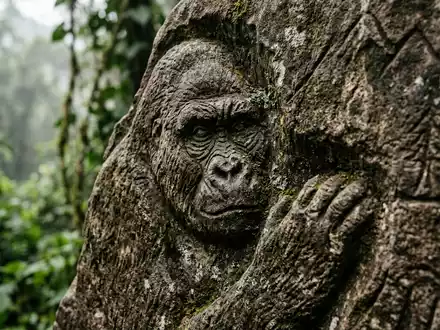 Extreme Makroaufnahme eines Materialdetails am Wahrzeichen Bwindi Impenetrable National Park in Kabale Uganda, taktile Struktur - Foto: THN