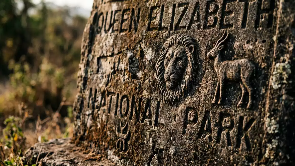 Makroaufnahme eines Materialdetails am Wahrzeichen Queen-Elizabeth-Nationalpark, Kasese Uganda