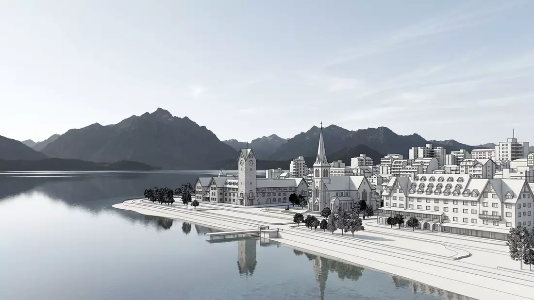 Architektur-Render von Bariloche in Bariloche, Argentinien bei Tageslicht