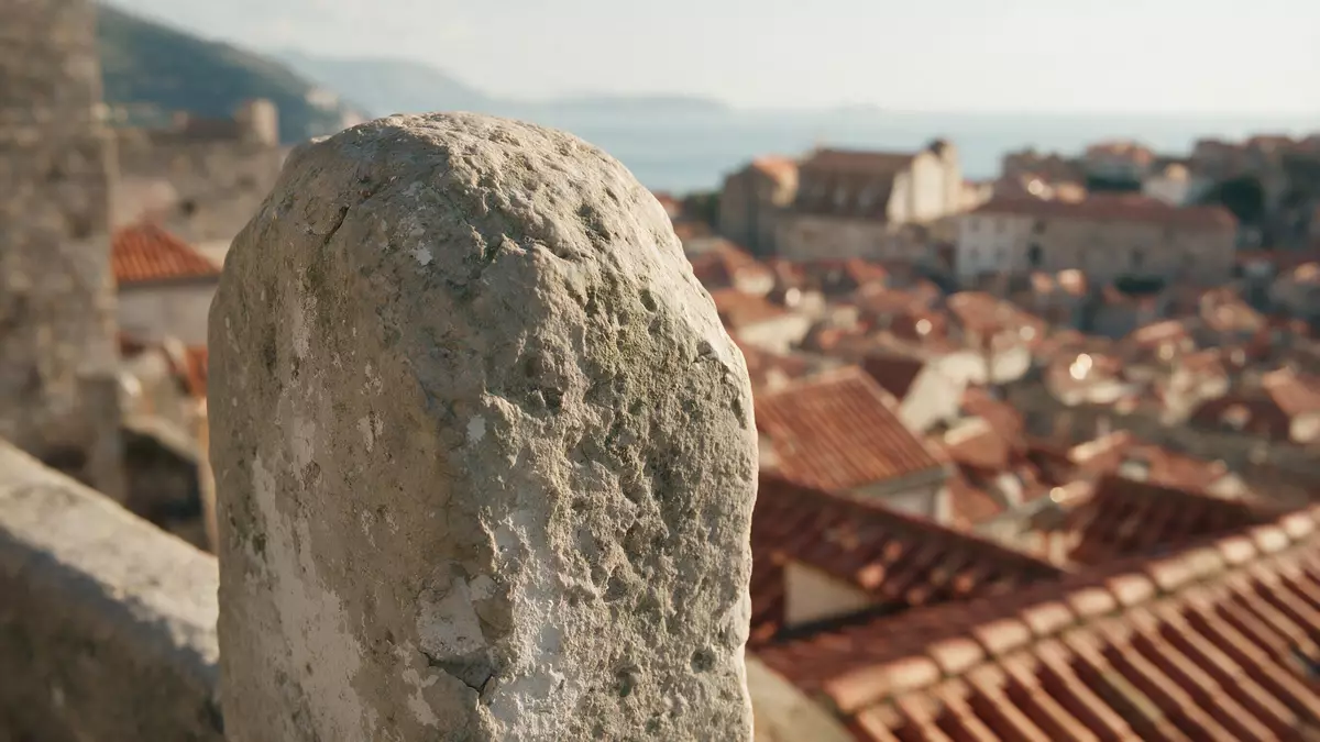 Makroaufnahme eines Materialdetails am Wahrzeichen Altstadt Dubrovnik, Dubrovnik Kroatien