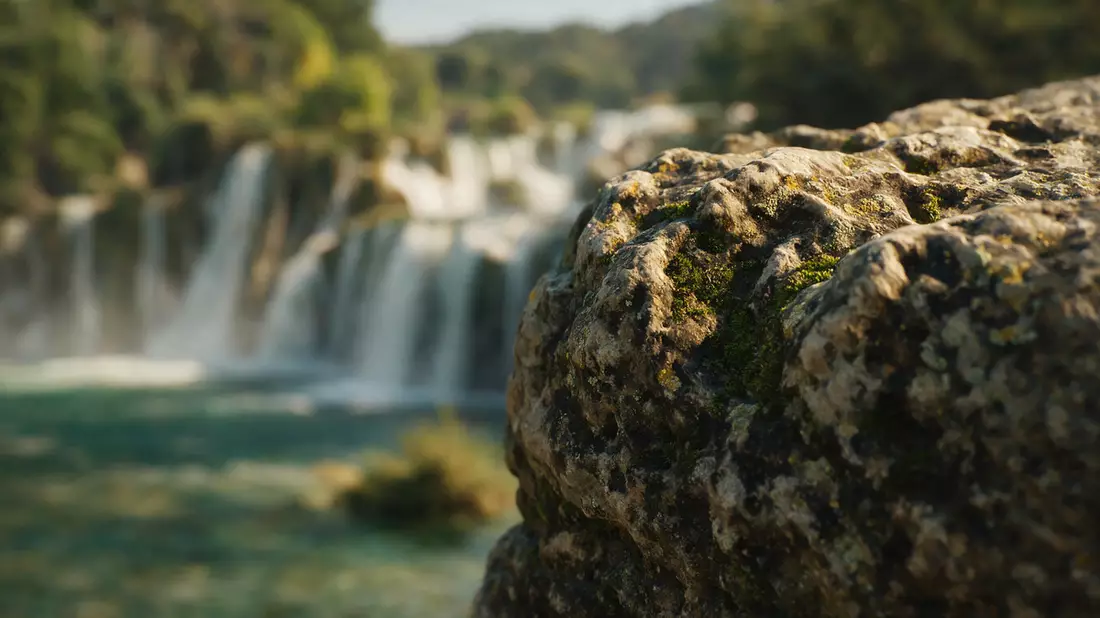 Makroaufnahme eines Materialdetails am Wahrzeichen Krka-Nationalpark, Sibenik Kroatien