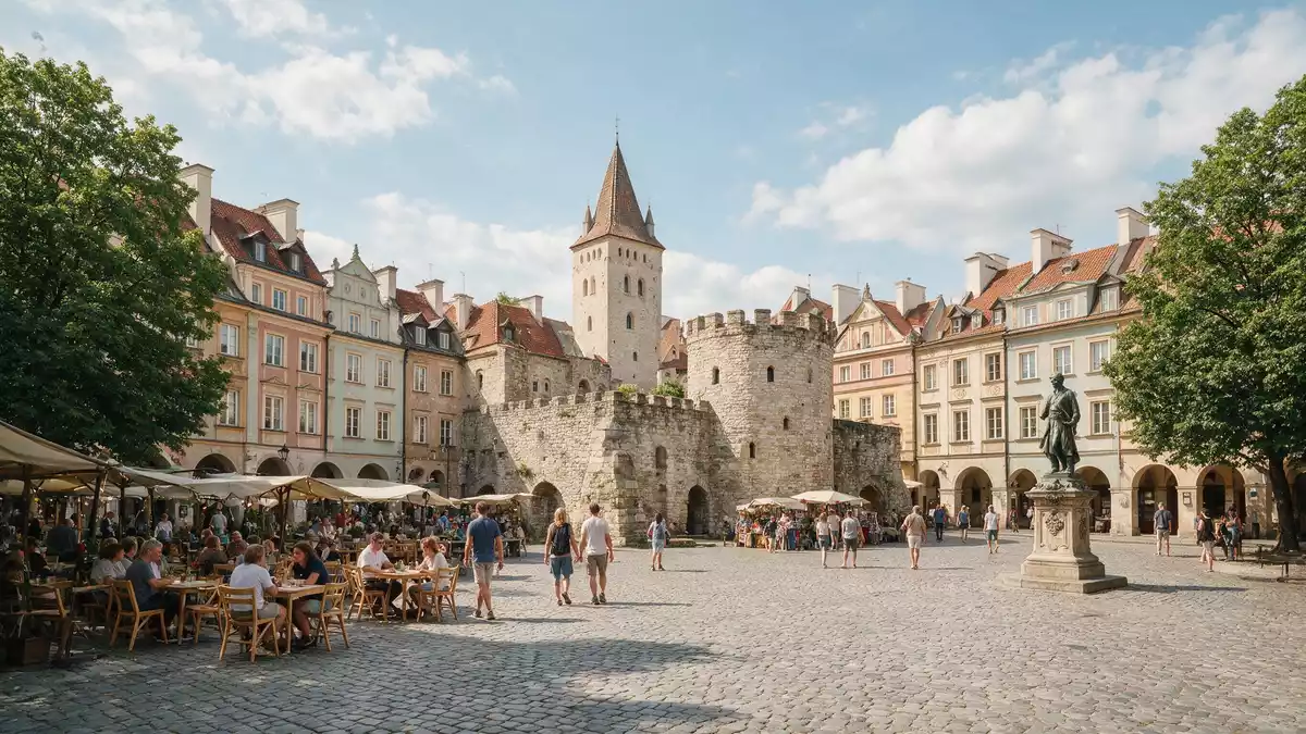 Editorial-Reisemagazinbild vom Wahrzeichen Altstadt Warschau in Warschau, Polen