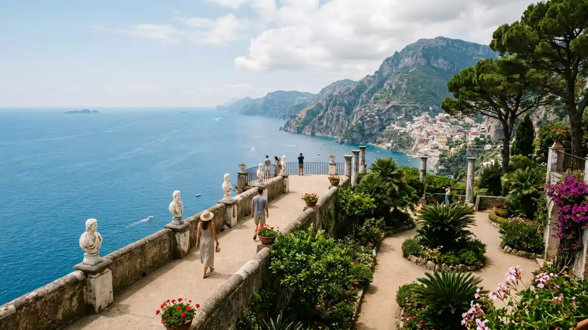 Editorial-Reisemagazinbild vom Wahrzeichen Villa Cimbrone Ravello in Ravello, Italien
