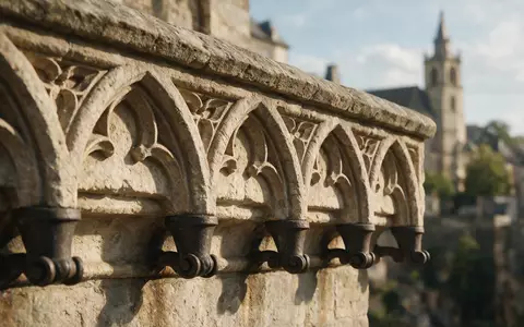 Extreme Makroaufnahme eines Materialdetails am Wahrzeichen Altstadt Luxemburg in Luxemburg Luxemburg, taktile Struktur und weiches - Foto: THN