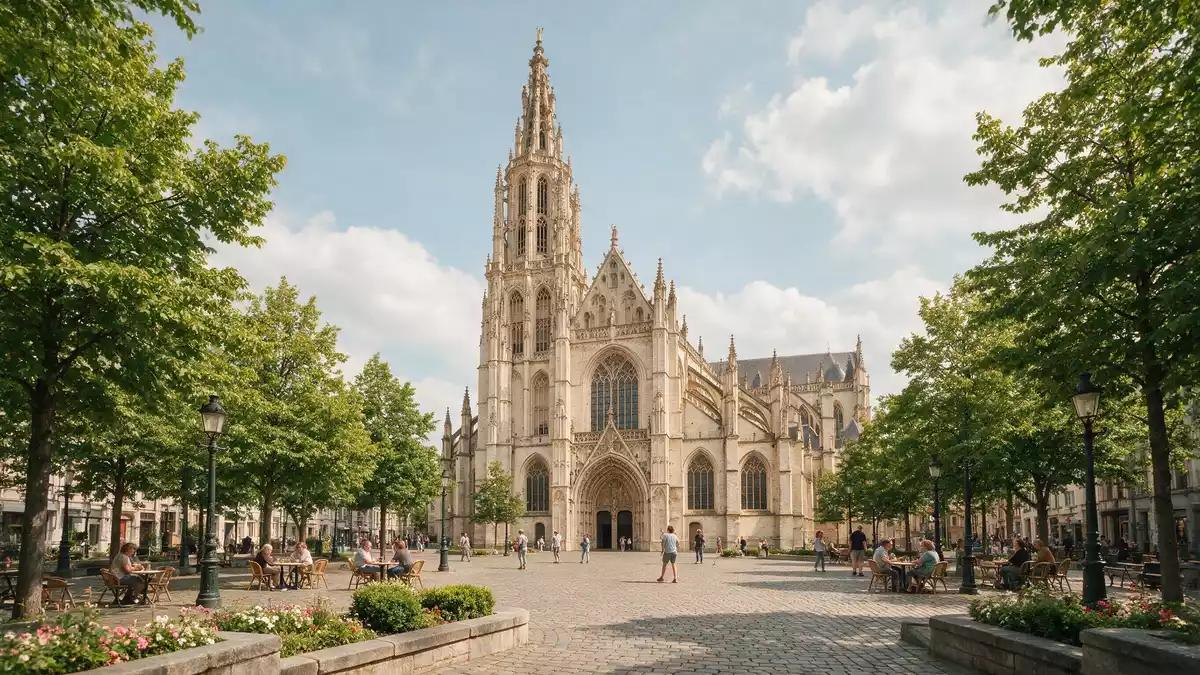 Editorial-Reisemagazinbild vom Wahrzeichen Liebfrauenkathedrale Antwerpen in Antwerpen, Belgien