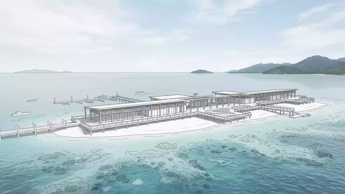 Architektur-Render von Great Barrier Reef in Cairns, Australien bei Tageslicht