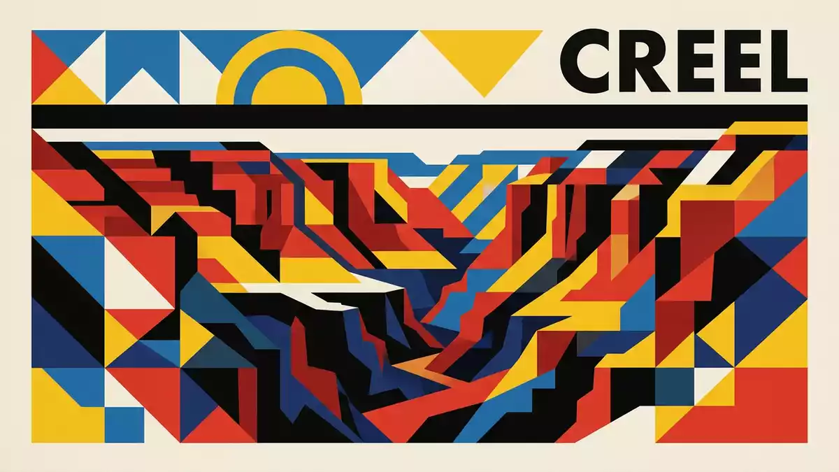 Bauhaus-Poster als Abstraktion von Kupfercanyon in Creel, Mexiko