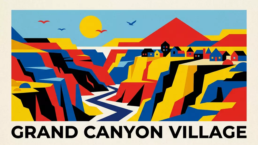 Bauhaus-Poster als Abstraktion von Grand Canyon in Grand Canyon Village, USA
