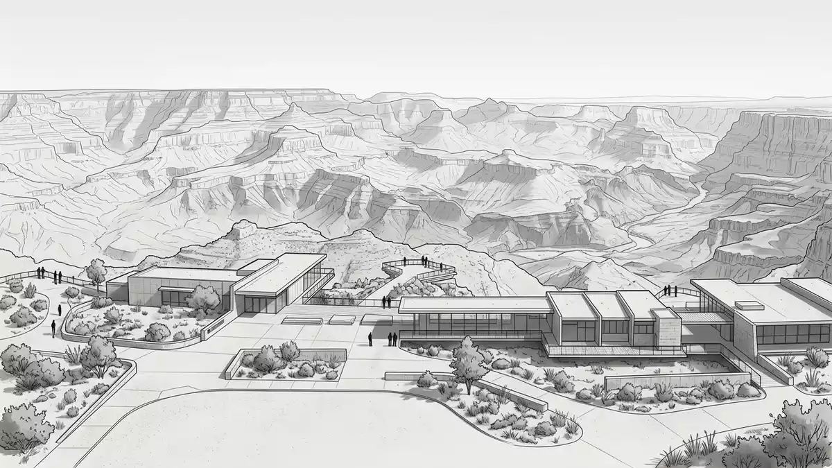 Architektur-Render von Grand Canyon in Grand Canyon Village, USA bei Tageslicht