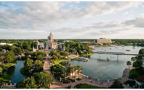 Editorialbild im Reisemagazin-Stil vom Wahrzeichen Walt Disney World Orlando in Orlando USA, ausgewogene Bildgestaltung und - Foto: THN