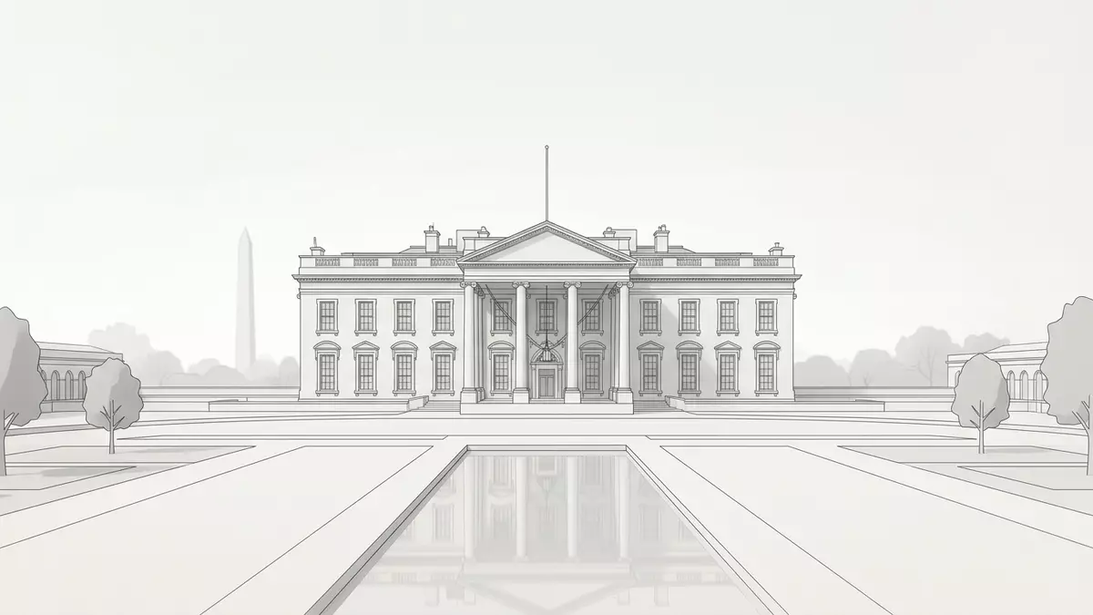 Architektur-Render von Weißes Haus Washington in Washington, D.C., USA bei Tageslicht