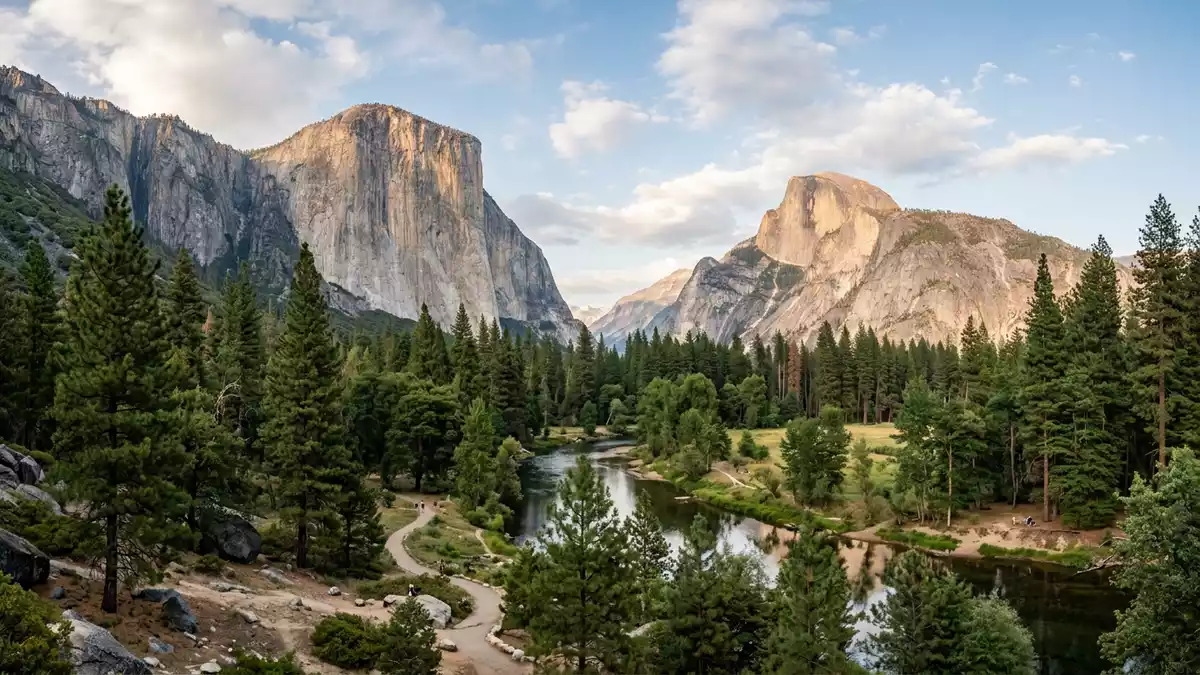 Editorial-Reisemagazinbild vom Wahrzeichen Yosemite-Nationalpark in Yosemite Valley, USA