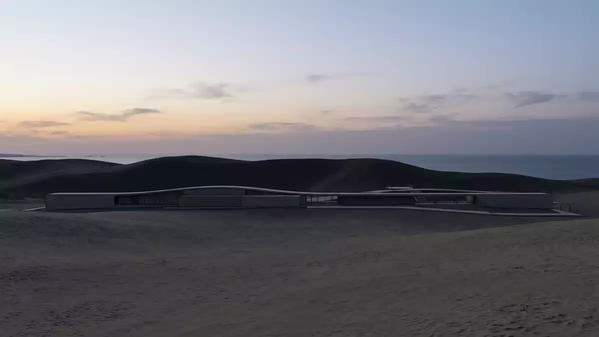 Architektur-Render von Sanddunen von Tottori in Tottori, Japan bei Tageslicht