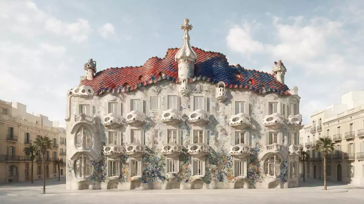 Architektur-Render von Casa Batllo Barcelona in Barcelona, Spanien bei Tageslicht