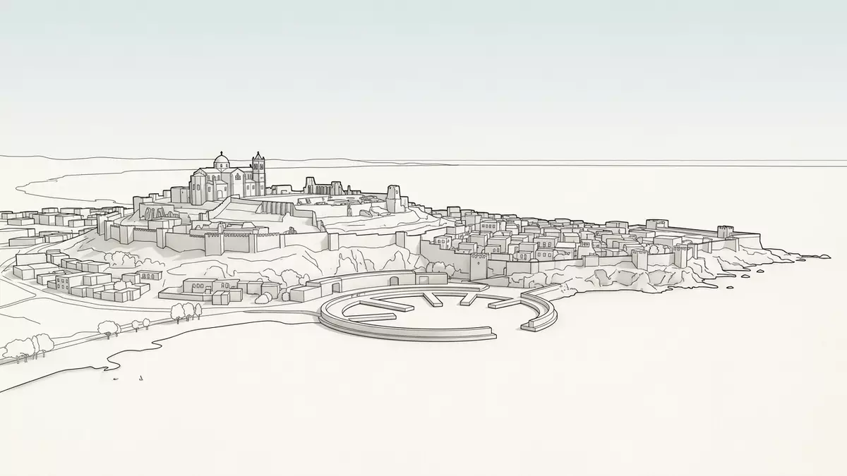 Architektur-Render von Karthago in Tunis, Tunesien bei Tageslicht