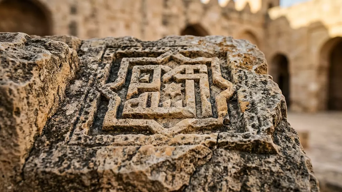 Makroaufnahme eines Materialdetails am Wahrzeichen Ribat Monastir, Monastir Tunesien