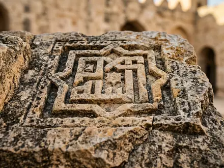 Extreme Makroaufnahme eines Materialdetails am Wahrzeichen Ribat Monastir in Monastir Tunesien, taktile Struktur und weiches - Foto: THN