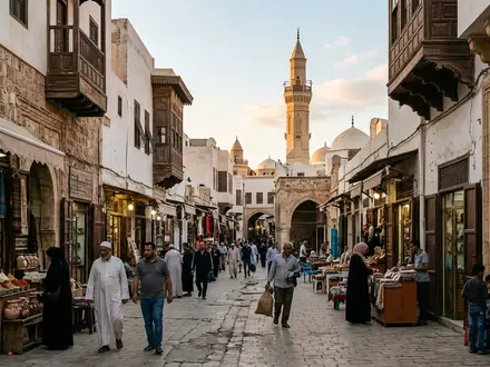 Editorialbild im Reisemagazin-Stil vom Wahrzeichen Medina von Tripolis in Tripolis Libyen, ausgewogene Bildgestaltung und natuerliches - Foto: THN