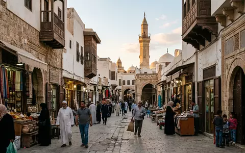 Editorialbild im Reisemagazin-Stil vom Wahrzeichen Medina von Tripolis in Tripolis Libyen, ausgewogene Bildgestaltung und natuerliches - Foto: THN