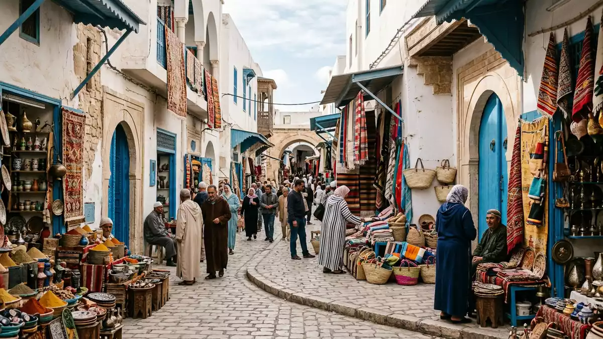 Editorial-Reisemagazinbild vom Wahrzeichen Houmt Souk Djerba in Djerba, Tunesien
