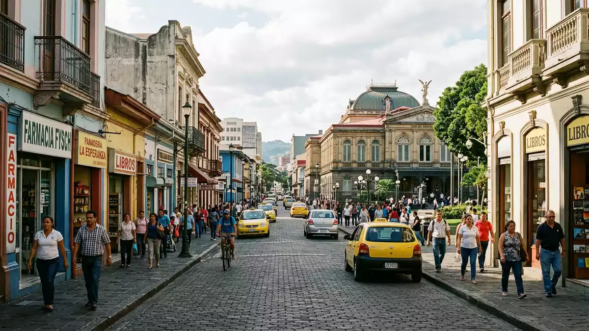 Editorial-Reisemagazinbild vom Wahrzeichen Altstadt von San Jose in San Jose, Costa Rica
