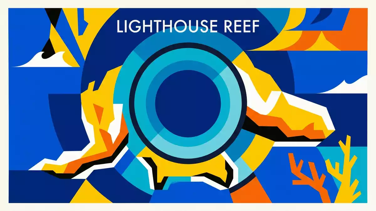 Bauhaus-Poster als Abstraktion von Great Blue Hole in Lighthouse Reef, Belize