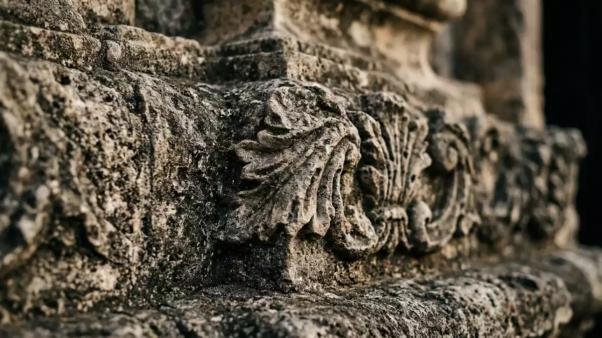 Makroaufnahme eines Materialdetails am Wahrzeichen Kathedrale von Leon, Leon Nicaragua