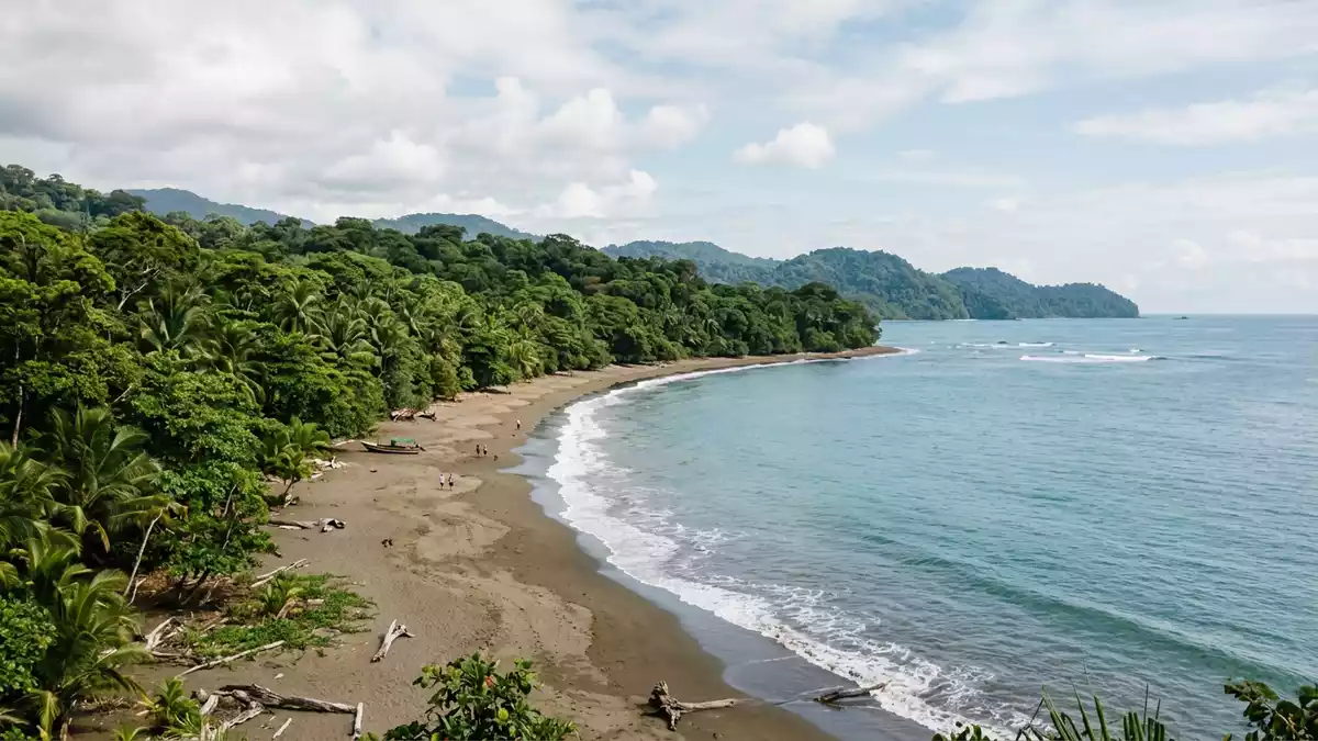 Editorial-Reisemagazinbild vom Wahrzeichen Corcovado-Nationalpark in Puerto Jimenez, Costa Rica