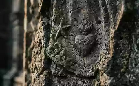 Extreme Makroaufnahme eines Materialdetails am Wahrzeichen Basilika von Guadalupe in Mexiko-Stadt Mexiko, taktile Struktur und - Foto: THN
