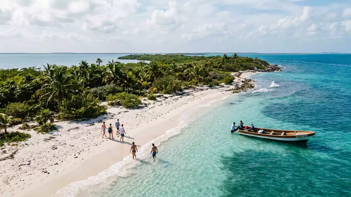 Editorial-Reisemagazinbild vom Wahrzeichen Isla Contoy in Isla Contoy, Mexiko
