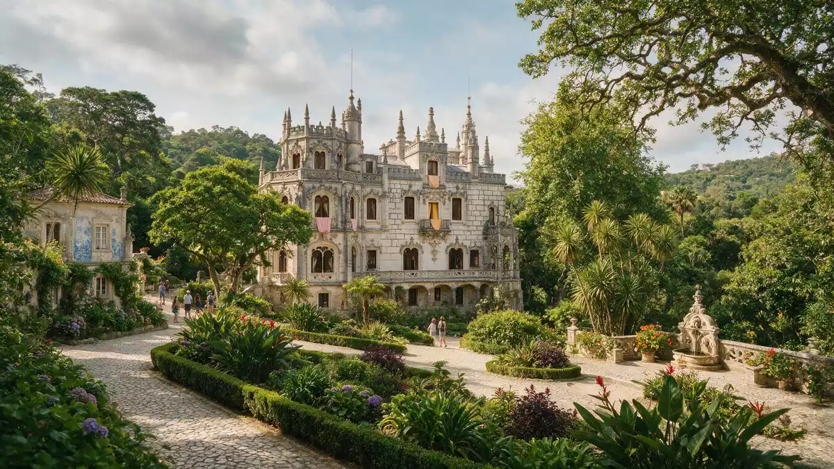 Editorial-Reisemagazinbild vom Wahrzeichen Quinta da Regaleira Sintra in Sintra, Portugal