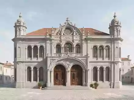 Moderner Architektur-Render zeigt Silhouette von Livraria Lello Porto in Porto Portugal, klare Linien und neutrales - Foto: THN