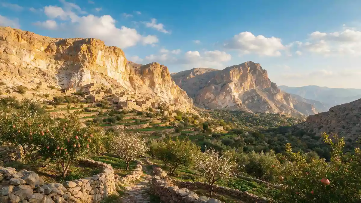 Editorial-Reisemagazinbild vom Wahrzeichen Jabal Akhdar Oman in Nizwa, Oman